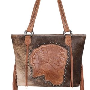 Trinity Ranch leather embossed fringe bag